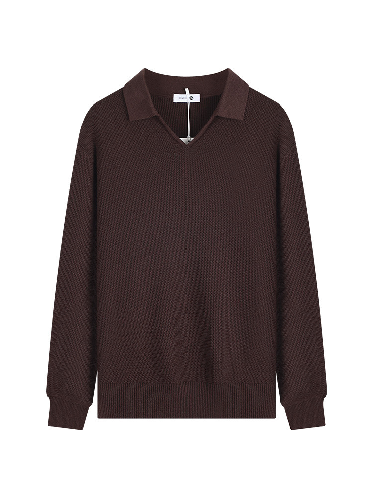 Otoño y invierno moda de hombre polo gaviota cuello camiseta hombre lujo ligero alto sentido casual Paul suéter de manga larga hombre