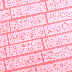 かわいいアニメの透かし彫りの手の新聞のテンプレートの子供の小学生の絵のテンプレートの手帳のdiyの絵の定規のセット