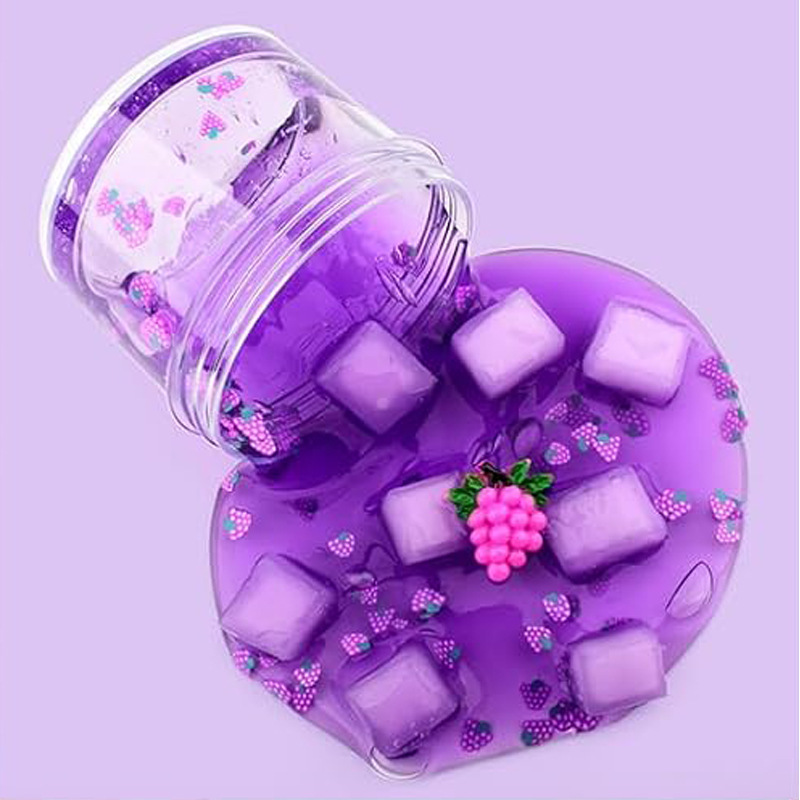 Juego de limo crujiente de gelatina transfronterizo de 8 piezas con limo transparente azul melocotón sandía limón
