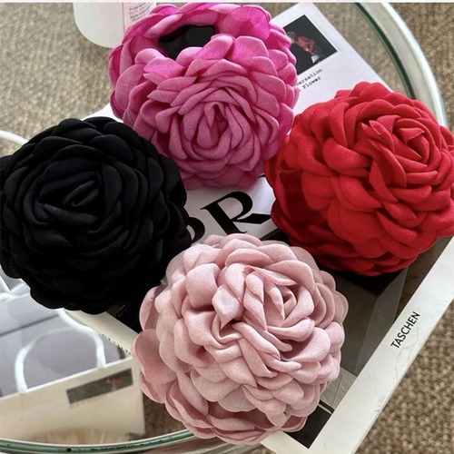 Three-dimensional rose flower large clip flower headdress new back of the head shark clip hairpin plate hair flower hair accessory for women