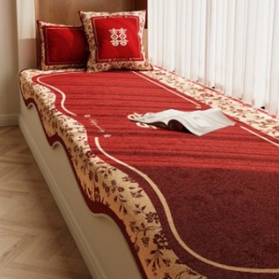 Bay Window Mat for All Seasons, Window Sill 2025 New Festive Red Wedding Room, Master Bedroom Balcony Cushion