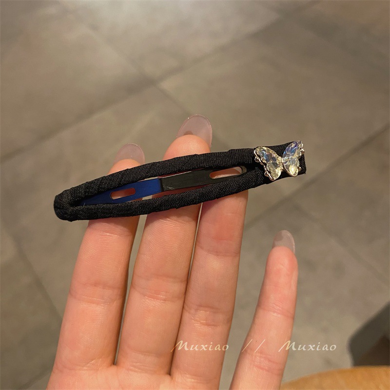 Fermaglio bb per capelli in tessuto nero stile coreano_voghion.com