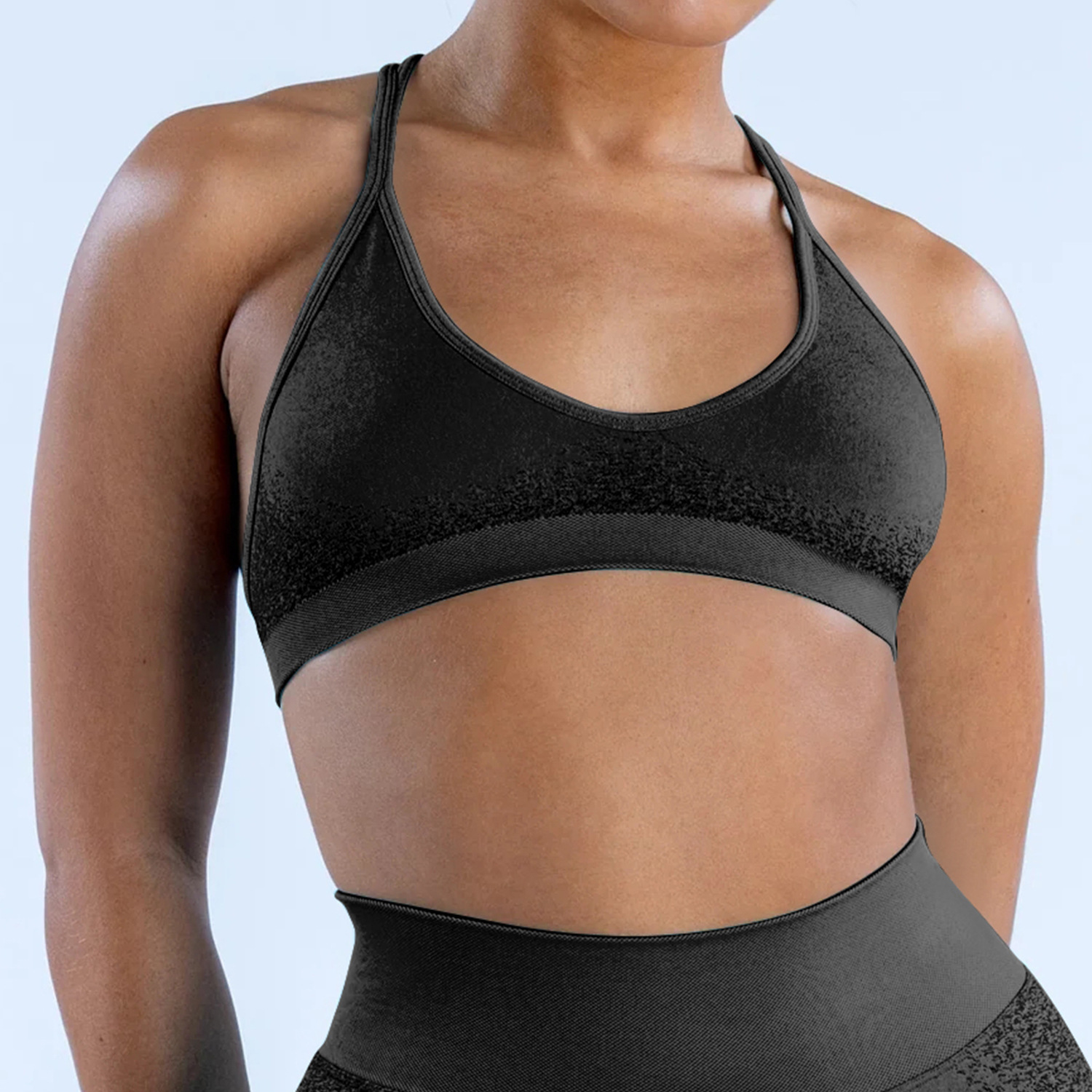 Sujetador de yoga ajustado y sin costuras transfronterizo de AliExpress Sujetador de fitness de uso exterior jacquard de alta elasticidad Sujetador deportivo