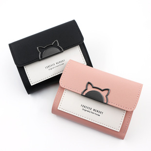 Factory Direct Supply Korean Version Simple Women's Short Wallet Small Girls Multi-Card Slot Student 70% off Coin Purse Short Bag