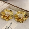 Three dimensional earrings pearl, silver 925 sample