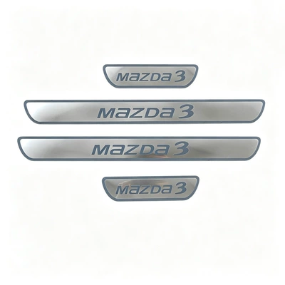 Mazda 3 Skyactiv/Mazda 6 Dekorativ pedal başlıqları - mazda-3-ultra-thin-door-sill-protector-non-striped-version
