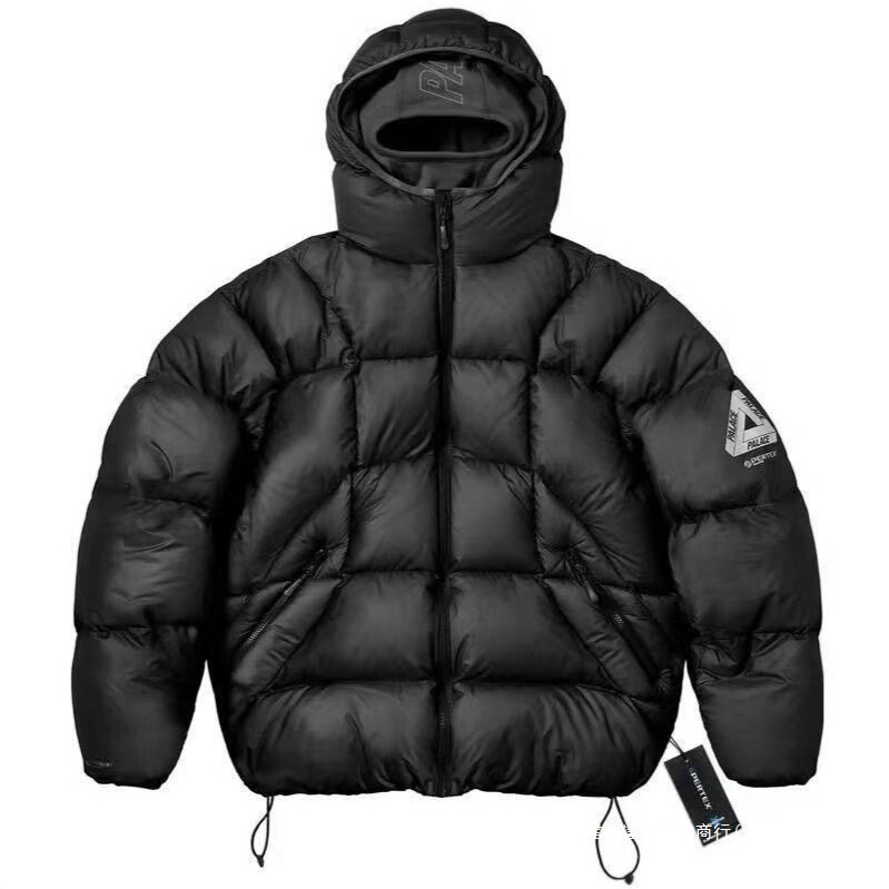Winter Cotton Jacket Outdoor Sports Waterproof Cotton Coat Hooded Windproof Warm Jacket Men's Jacket Trendy Black