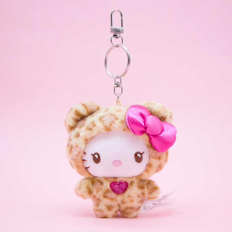 ハローキティ ラテ ヒョウ柄 キーホルダー バッグ ペンダント サンリオ 人形 かわいい ペンダント 人形 日本製 ミニ|undefined