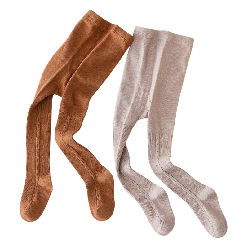 Las polainas de las muchachas 2024 primavera y verano nuevo color puro cáñamo patrón polainas de los niños estilo coreano pantimedias niñas entrega