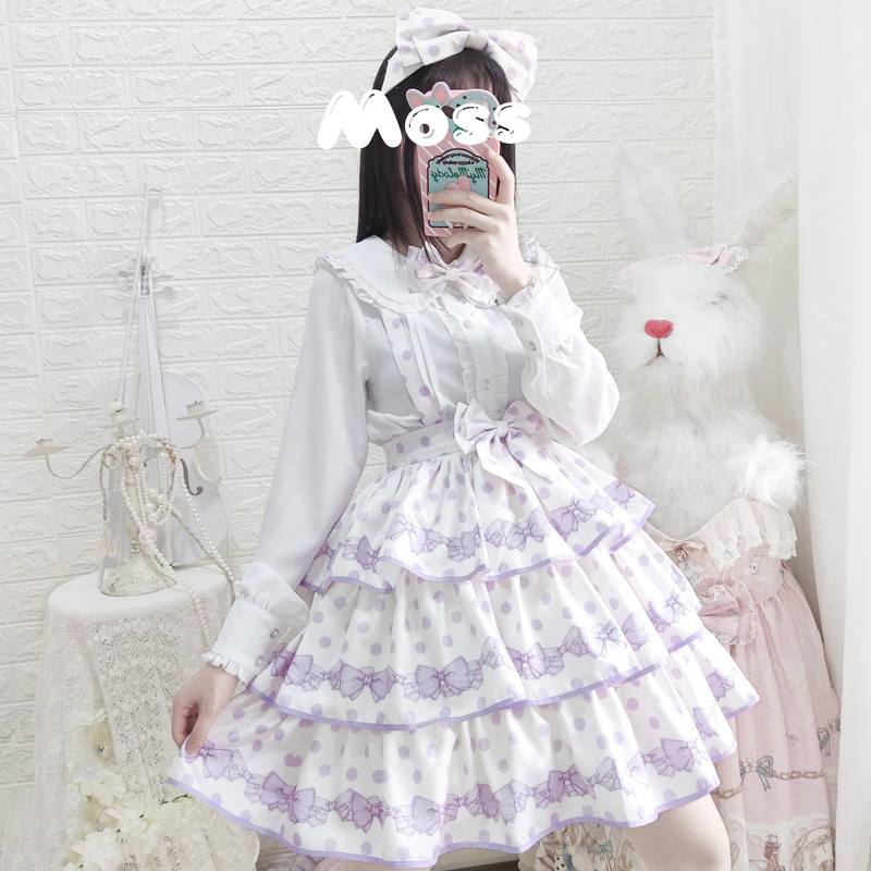 Little Herty Lolita vestido original genuino SK dulce diario Polka Dot suspender falda luz lo falda