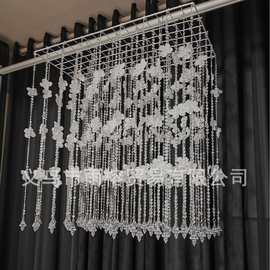 雨榕花瓣亚克力珠链珠帘吊帘吊顶装饰婚庆婚礼装饰道具带尖珠吊坠