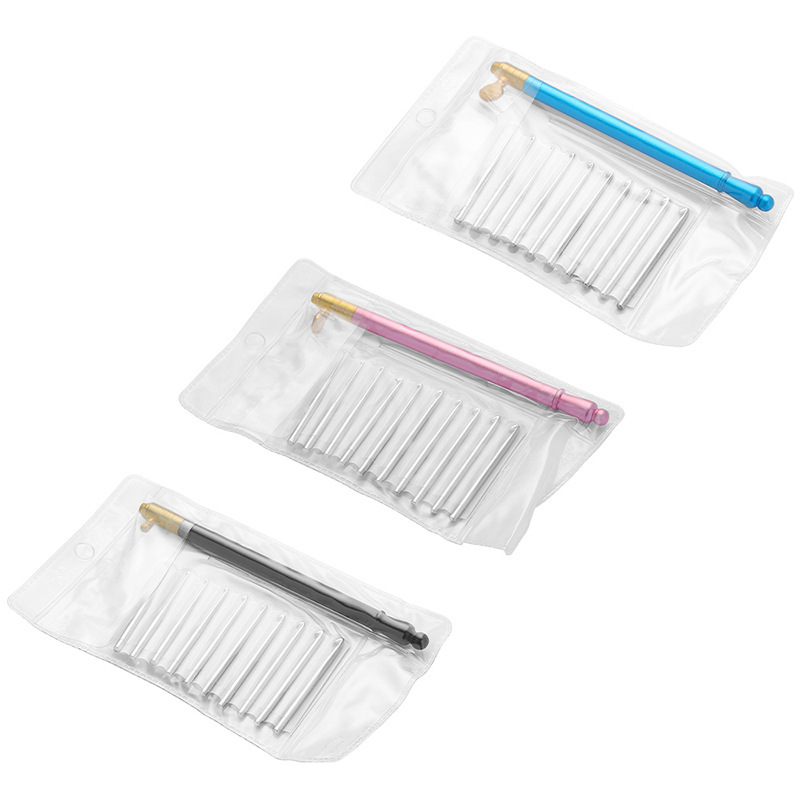 Venta caliente transfronteriza mango de metal cabeza intercambiable encaje crochet tejido a mano bricolaje herramienta de tejido bordado crochet