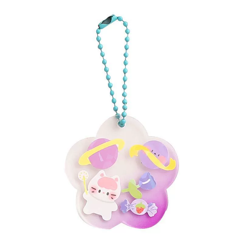 Transparent acrylic creative keychain, decorations, pendant, gradient, wholesale