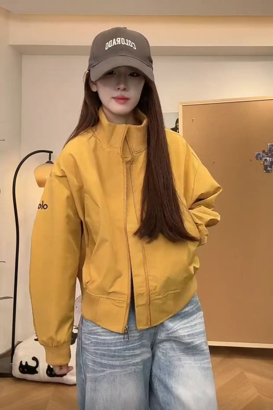 美式复古立领棒球服外套女2025秋季新款宽松小个子百搭夹克上衣潮|undefined