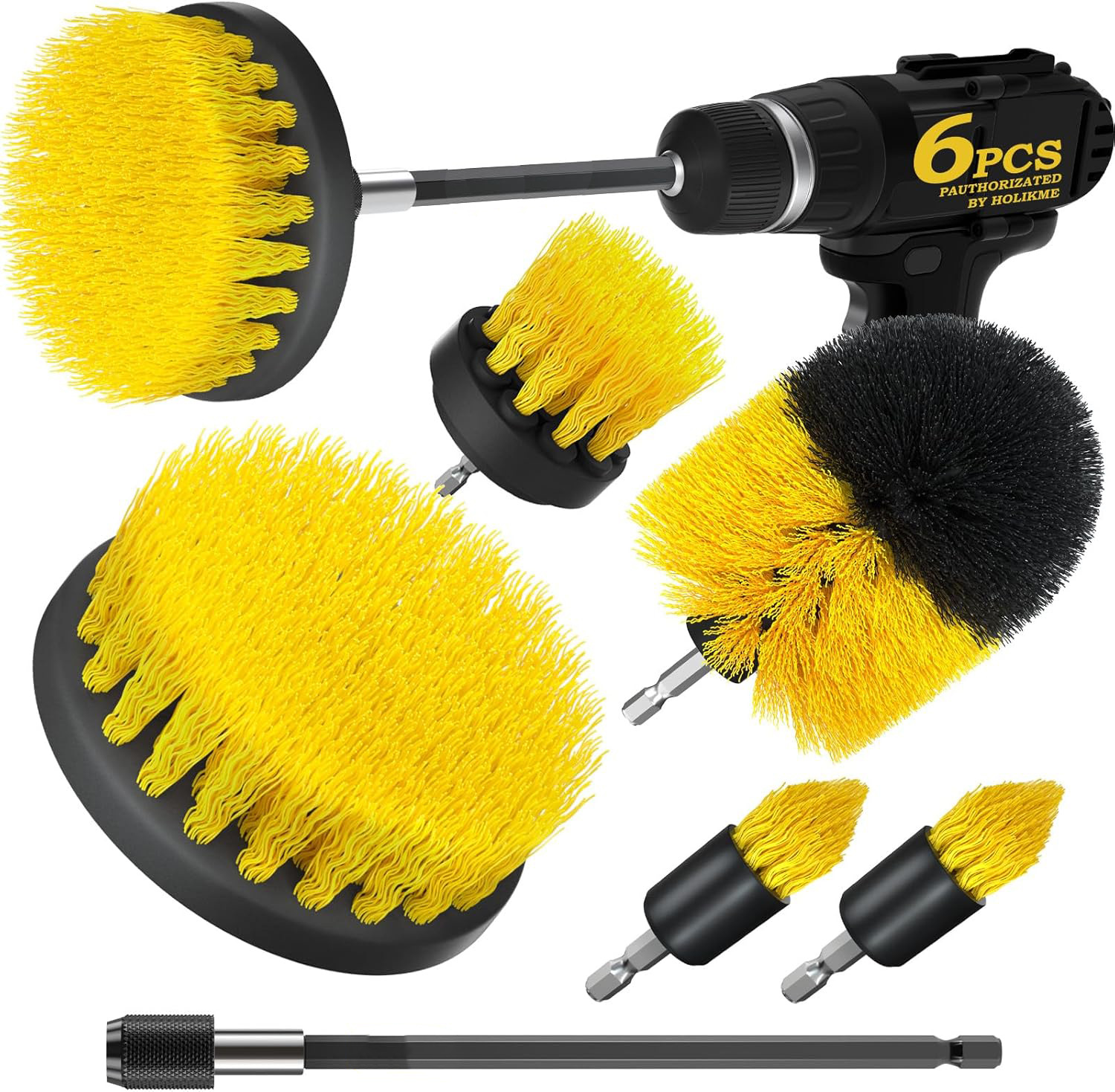 Juego de cepillos eléctricos de limpieza para taladro, superventas transfronterizo, para limpiar juntas de azulejos, pulir y limpiar coches, venta al por mayor