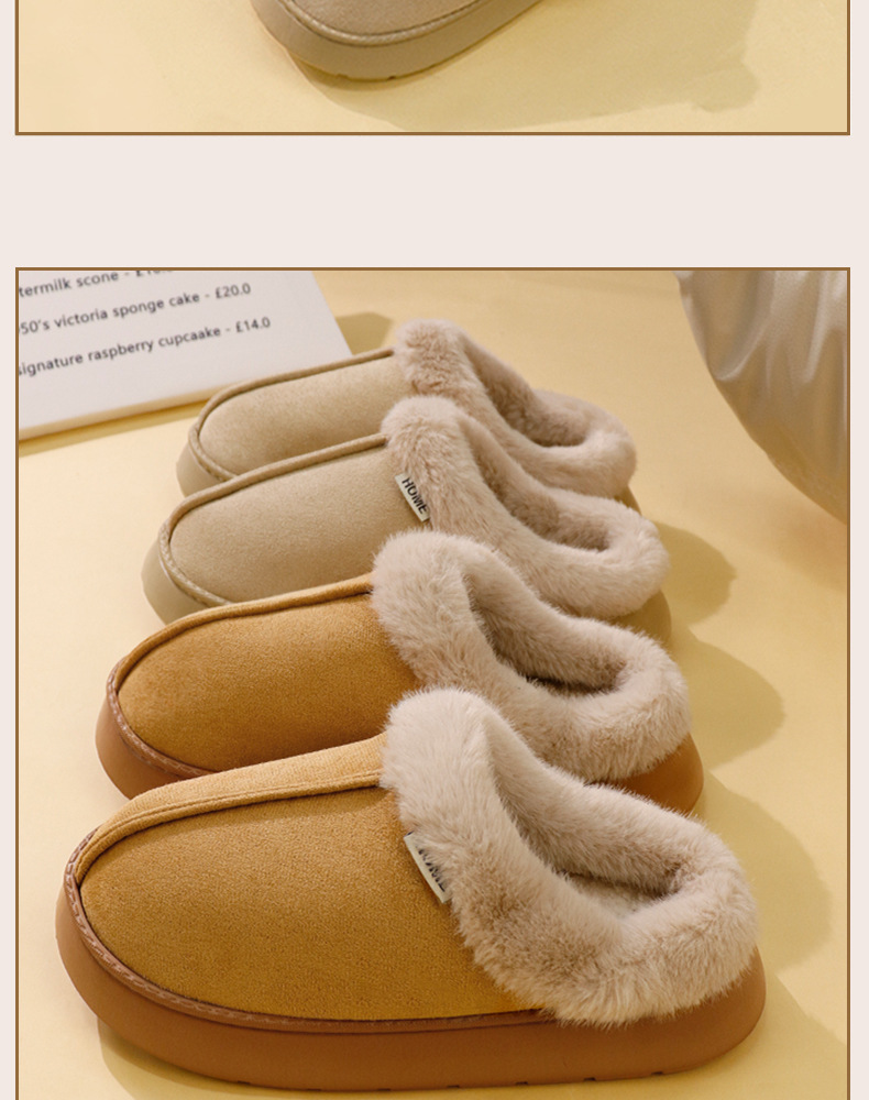 2025 New home Baotou cotton slippers for women in autumn and winter, suede indoor winter thick-soled home slippers for men pic 12