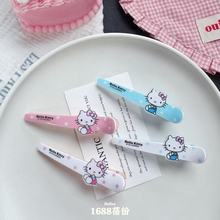 卡通粉蓝星星印花猫咪鸭嘴夹ins甜美少女心百搭刘海边夹可爱发夹