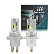 跨境新款汽车led大灯H7直插式高亮车灯高功率H4远近一体改装通用