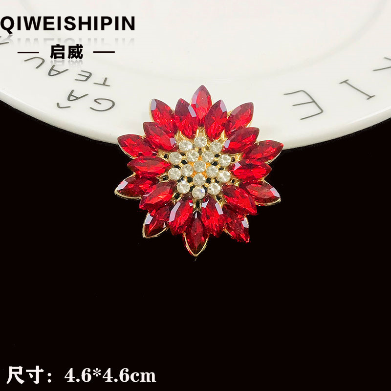 Qiwai の新しいガラスダイヤモンド象嵌ひまわりアクセサリーバッグ衣類車の装飾合金アクセサリー|undefined