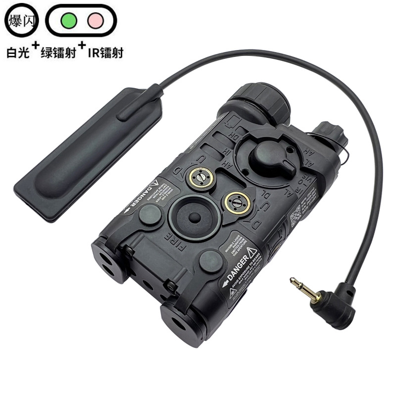 Versión con todas las funciones NGAL-L3 rojo, verde y azul láser IR puntero láser linterna táctica luz LED destello de luz fuerte