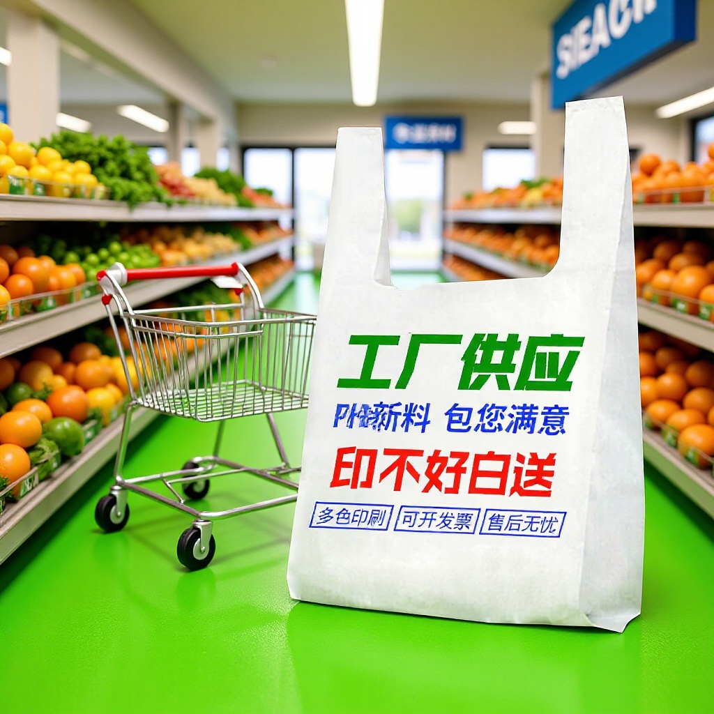 塑料袋定制 背心袋外卖食品袋 可降解购物袋 手提马甲袋印 logo