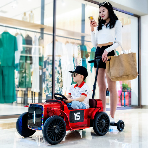 Bedoqi parent-child children's electric car car remote control four-wheel stand adult female baby toy car can sit in a stroller