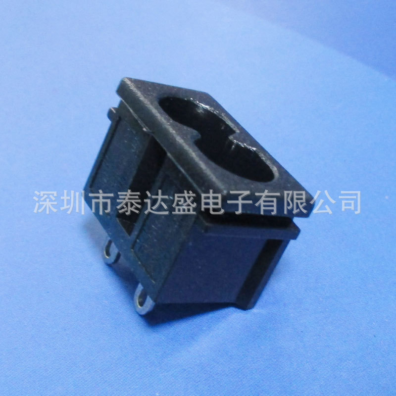 薄款适配器两芯充电接口 22*12卡槽式全铜焊线脚小8字AC插座DB-8