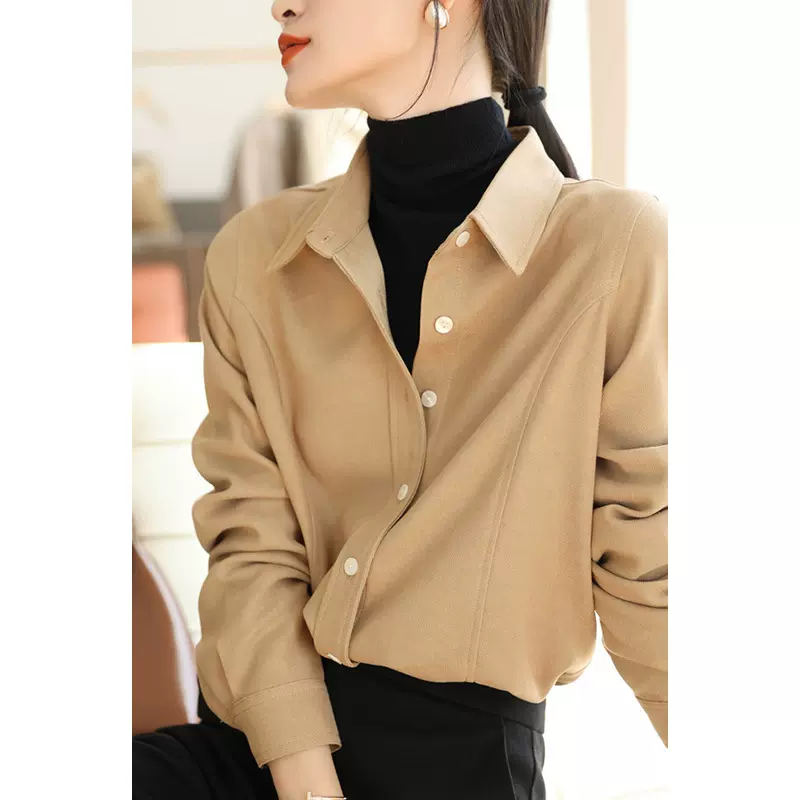 厂家直销加厚灯芯绒衬衫女长袖冬新款复古别致休闲上衣磨毛打底衫