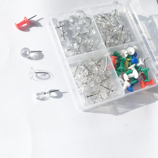 100-Piece Set of Flat Head Thumbtacks, Earth Nails, Mixed Pack Creative Cork Board Painting Plastic Thumbtacks Push Pins