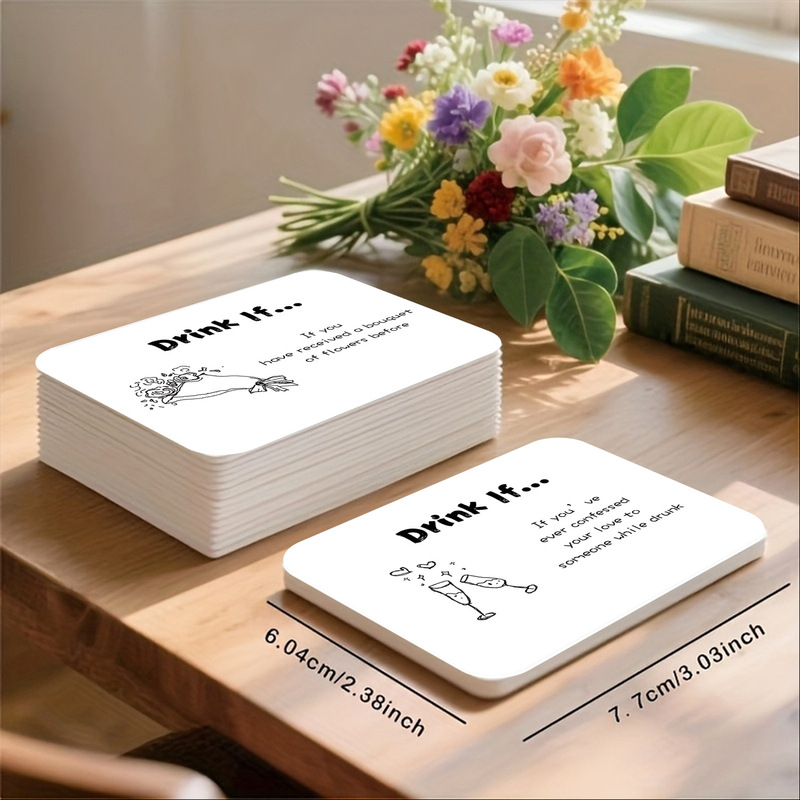 Amazon's Best-Selling 100-Piece Set of English Party Game Cards with White Cards and Black Text, Fun Game Cards