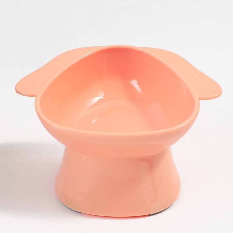 Cubilete gato oblicuo boca comida tazón anti-golpe alimentación gato tazón ins estilo plástico Pet Bowl estante al por mayor