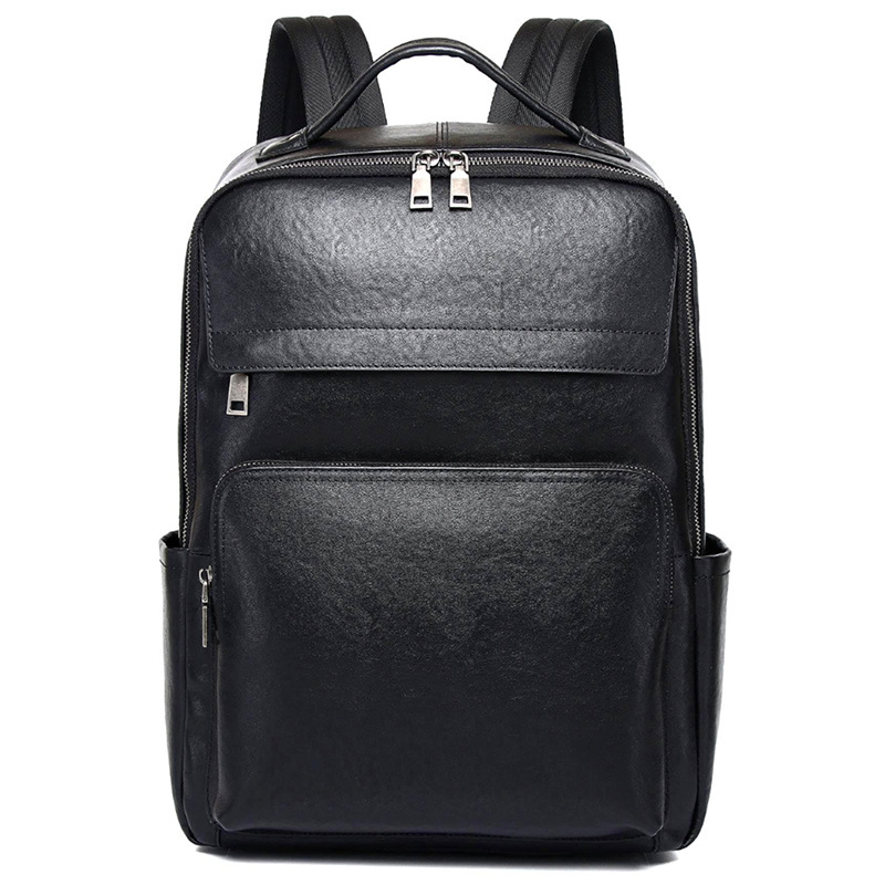 Customized Men's Water-Repellent Leather Backpack Suitable for Daily Commuting 15inch Laptop Backpack