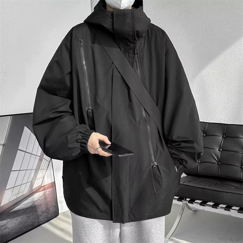American Retro Jacket Men's High Street Fashion Brand Baseball Uniform Autumn and Winter High Street Casual Versatile Jacket Hooded Versatile