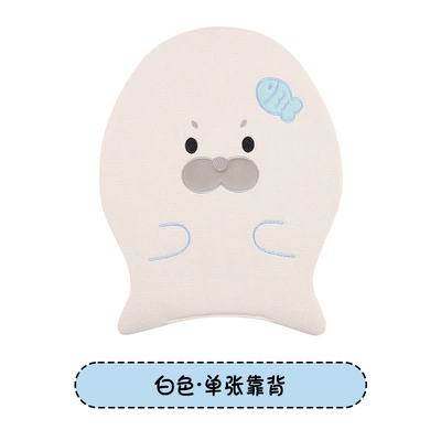 Seat cushion, seat cover with Seal Pattern, Suitable for All Seasons - linen-reverse-seal-white-one-backrest
