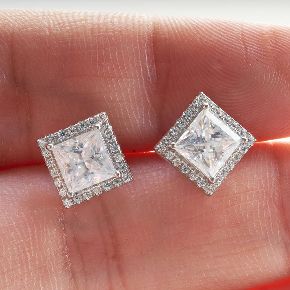 Nuevo anillo de plata esterlina 925 niños princesa paquete 1 quilates anillo de piedra de mosaico pequeño libro rojo fábrica directa