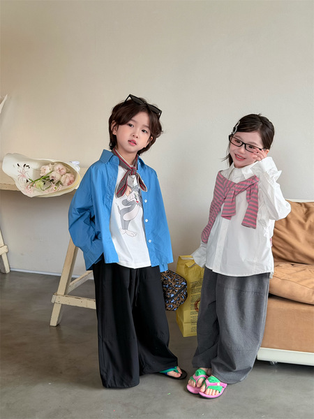Autumn children's solid color shirt
