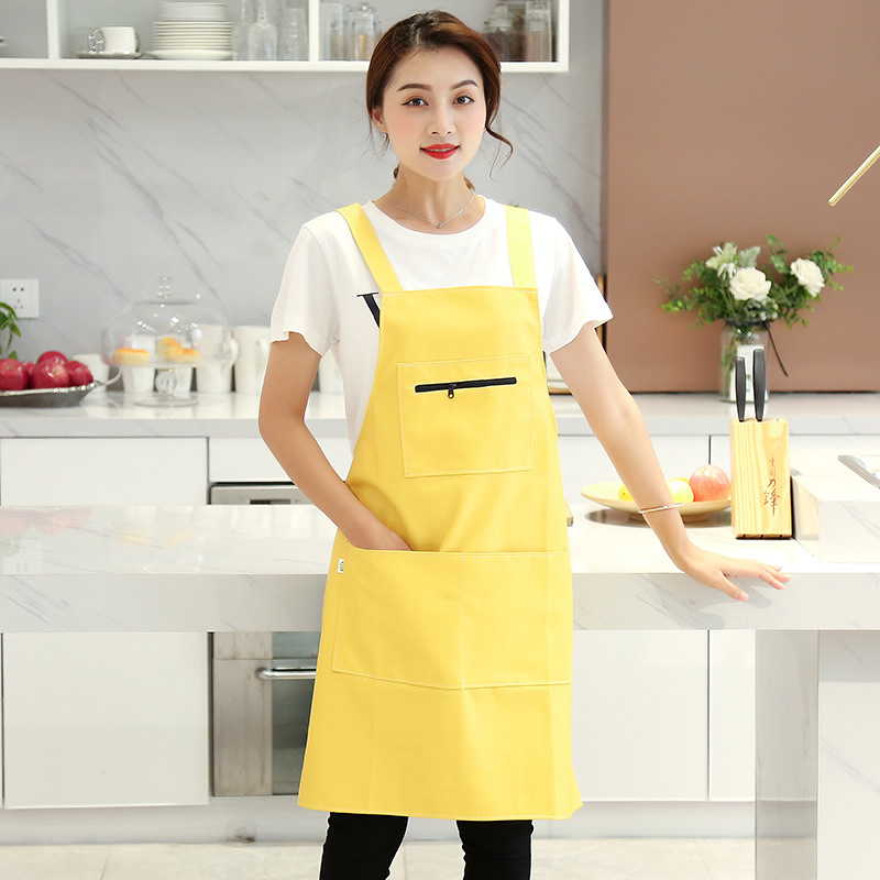 옐로우 스트랩 가죽 앞치마