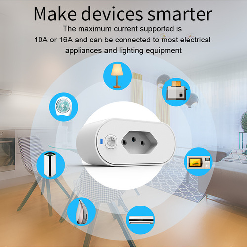 Smart socket WiFi metering Brazilian regulations time socket mobile phone Yiweilian APP remote Alexa voice control