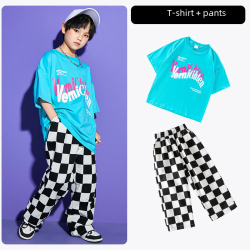 Boys' Hip-Hop Street Dance Set Stylish Children's Jazz Style Ghost Step Trousers Trendy Autumn Outfit for Girls