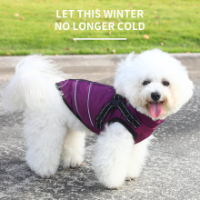 新品亚马逊跨境狗狗衣服胸背一体小狗衣服秋冬狗狗棉服加厚防水直