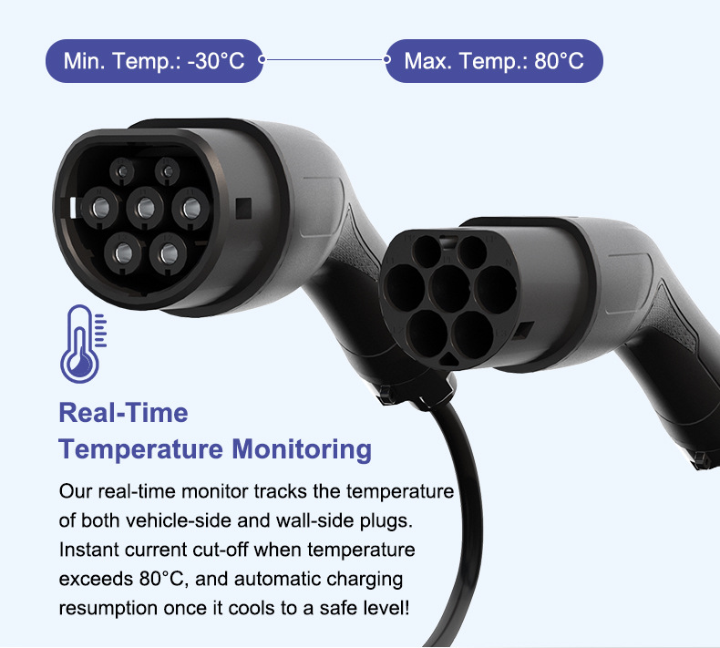 European Standard Dual-Head Gun Type2, Exclusively for European Cross-Border Use, 3.7Kw for New Energy Vehicle Charging Stations, 7-Kilowatt Type 2