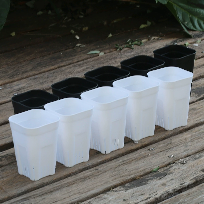 Квадратный универсальный горшок с высокой талией и контролем корней, небольшой черный квадратный пластиковый цветочный горшок, горшок для суккулентов, горшок для роз, горшок для рассады на 12 рулонов.