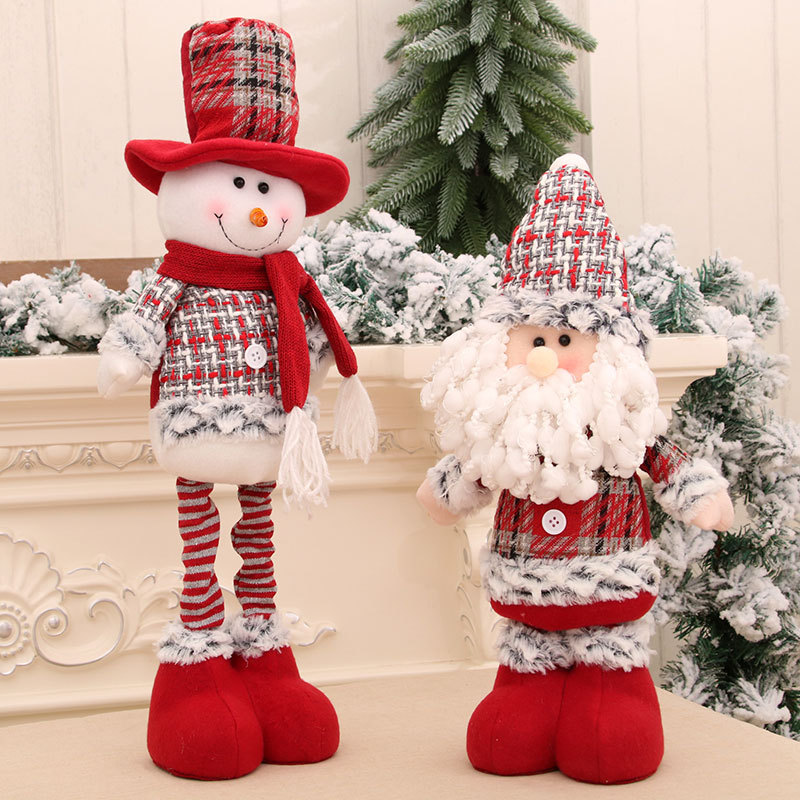 Nuevo mediano muñeca retráctil Navidad viejo muñeco de nieve muñeca Navidad regalo Navidad decoración adornos