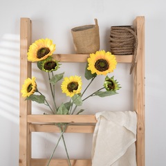 仿真花廠家批發3叉太陽花向日葵外貿家居裝飾婚慶假花MW33710Y