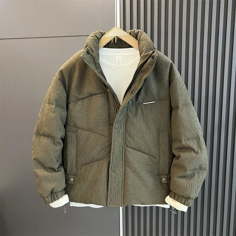 Thickened White Duck down Stand-Up Collar down Jacket Men's Short Winter Trendy Korean Style Stand-Up Collar Loose Pure Color Casual Jacket