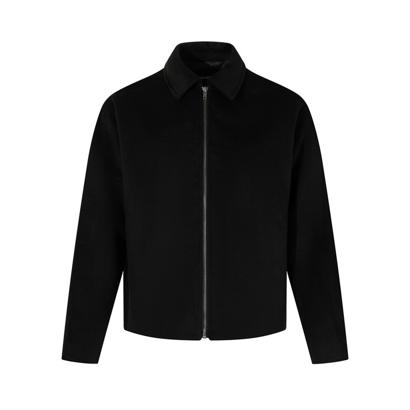Vibe Trendy American Men's Jacket Spring & Fall Pure Color Loose Casual Lapel Zipper Pilot Top