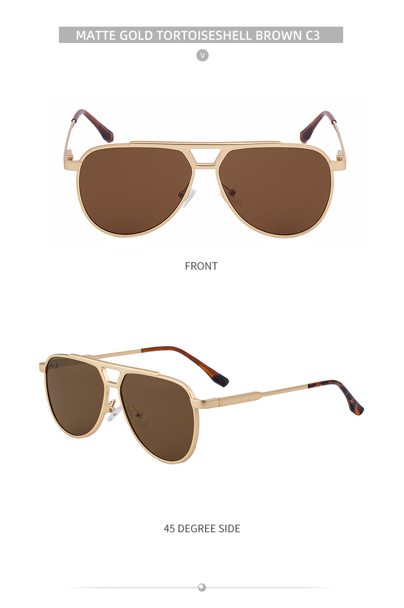 Steampunk Piloten-Sonnenbrille Oval für Herren 2026 Luxusmarke Vintage Punk Metall Outdoor Sonnenbrille für Männer Trendige Doppelbalken-Brille – Detail 18