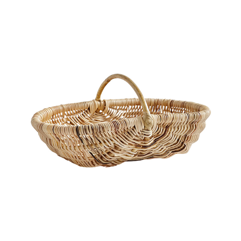 Cesta de verduras cesta tejida embalaje de flores apertura cesta portátil ratán bambú cesta de flores tejidas ramo arreglo floral flor azul tienda floral