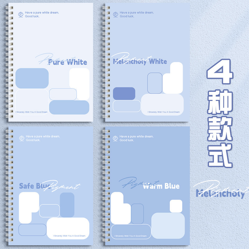 Libro de bobina azul simple B5 cuaderno grande A5 lindo cuaderno de bobina para estudiantes