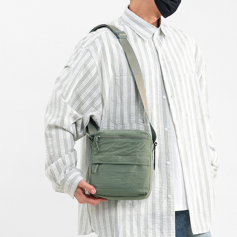 Single-Shoulder Bag, Multi-Functional Cross-Body Bag, Solid Color, Simple Style, Lightweight and Comfortable, Unisex Trendy Small Bag, Nylon Cloth Bag Single-Shoulder Bag, Multi-Functional Cross-Body Bag, Solid Color, Simple Style, Lightweight and Comfortable, Unisex Trendy Small Bag, Nylon Cloth Bag